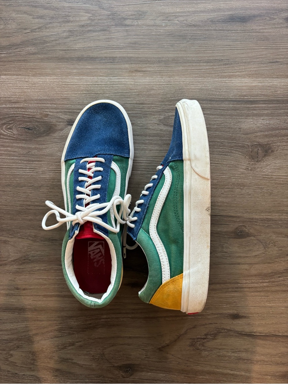 Vans Colorblock Old Skool Sneakers - Blue, Green, Yellow, Red, White